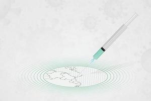 conceito de vacinação de trinidad e tobago, injeção de vacina no mapa de trinidad e tobago. vacina e vacinação contra coronavírus, covid-19. vetor