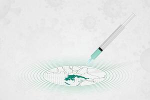 conceito de vacinação na grécia, injeção de vacina no mapa da grécia. vacina e vacinação contra coronavírus, covid-19. vetor