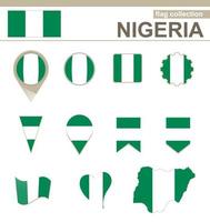 coleção de bandeira da nigéria vetor