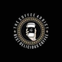 modelo de logotipo viciado em café.eps vetor