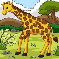 ilustração colorida de vetor de desenhos animados de girafa