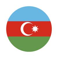 Rodada bandeira do Azerbaijão. vetor