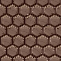 textura sem costura padrão de telhas de pedra hexagonais. fundo de mosaico de pavimentação velho marrom. vetor