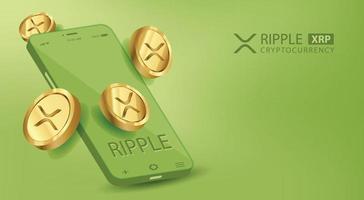 fundo de ilustração vetorial de tecnologia de criptomoeda ripple xrp vetor