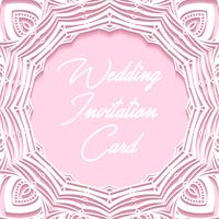 design de corte de papel de cartão de convite de casamento vetor