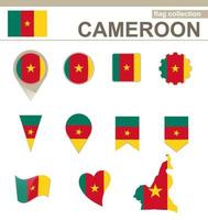 coleção de bandeira de camarões vetor