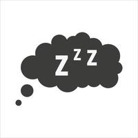 ícone de sono isolado no fundo branco. ilustração vetorial de sonho. nuvem de fala. vetor