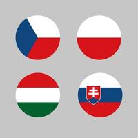 símbolo vetorial de quatro bandeiras dos países de visegrado vetor