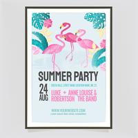 Modelo de cartaz de festa de verão colorido vector