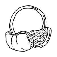 protetores de ouvido de inverno para ícone de mulheres. doodle desenhado à mão ou estilo de ícone de contorno. vetor