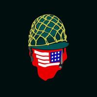 ilustração do conceito de soldado americano vetor