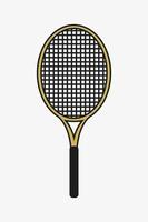 delinear a ilustração vetorial de uma raquete de tênis em fundo branco. um design gráfico simples de uma raquete de tênis. vetor