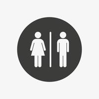 ícone de vetor de homem e mulher. pictograma de banheiro. símbolo de banheiro.