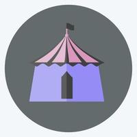 tenda de circo i ícone em estilo plano moderno isolado em fundo azul suave vetor