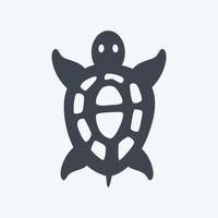 ícone de tartaruga de estimação no estilo glifo moderno isolado em fundo azul suave vetor
