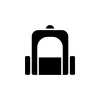 mochila, escola, mochila, modelo de logotipo de ilustração vetorial ícone sólido mochila. adequado para muitos propósitos. vetor