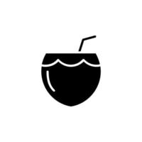 bebida de coco, modelo de logotipo de ilustração vetorial de ícone sólido de suco. adequado para muitos propósitos. vetor