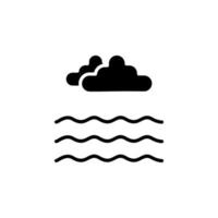 oceano, água, rio, modelo de logotipo de ilustração de vetor de ícone sólido mar. adequado para muitos propósitos.
