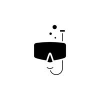 máscara de mergulho, snorkel, roupa de banho, modelo de logotipo de ilustração vetorial de ícone sólido de mergulho com snorkel. adequado para muitos propósitos. vetor