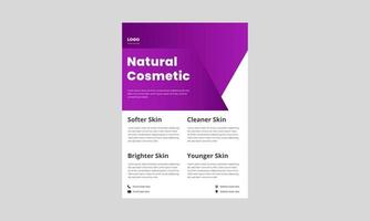 modelo de design de folheto cosmético natural. cartaz de produto de spa de beleza, design de folheto. folheto de produtos cosméticos orgânicos. vetor