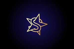 letra inicial de luxo elegante s para design de logotipo estrela vetor