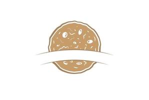 vetor de design de logotipo de etiqueta de padaria de padeiro de biscoitos vintage retrô