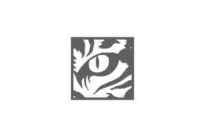 tigre selvagem leopardo jaguar puma pantera olho para o vetor de design de logotipo de safári de vida selvagem