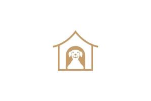 vetor de design de logotipo de cachorrinho de cachorro minimalista simples vintage retrô