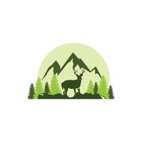 logotipo da montanha selvagem vintage vetor