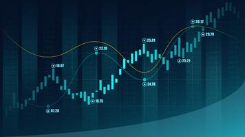 Mercado de ações ou forex trading gráfico no conceito gráfico