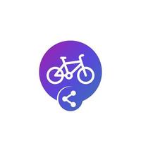 ícone de serviço de compartilhamento de bicicletas para web e aplicativos vetor