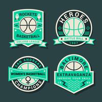 Emblema do torneio de basquete vintage vetor