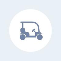 carrinho de golfe, ícone isolado de carro de golfe, ilustração vetorial vetor