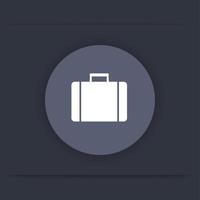 ícone de mala, maleta, ícone de mala, símbolo de mala, viagem de negócios, viagens, ícone plano, ilustração vetorial vetor