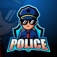 design de logotipo de mascote de policial vetor