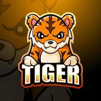 design de logotipo do mascote tigre esport vetor