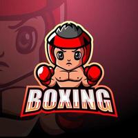 design de logotipo de esport de mascote de boxe vetor