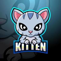 design de logotipo de esport de mascote de gatinho vetor