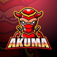 design de logotipo de esport de mascote akuma vetor