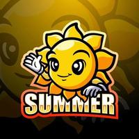 design de logotipo esport mascote do sol vetor
