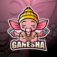 design de logotipo de esport de mascote ganesha vetor