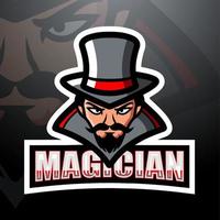 design de logotipo de esport de mascote mágico vetor