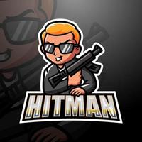 design de logotipo de esport de mascote de mafia hitman