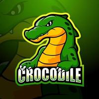 design de logotipo de esport de mascote de crocodilo vetor