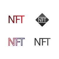 conjunto de ícones de linha de tecnologia de letra e fonte nft ícone de criptografia ou ilustração vetorial de símbolo de negócios de logotipo vetor