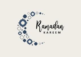 lua crescente de design islâmico ramadan kareem com ornamento islâmico vetor