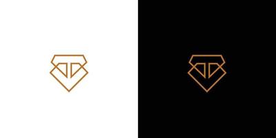 design de logotipo de 2 diamantes moderno e minimalista vetor