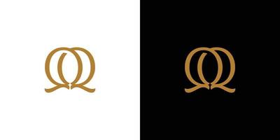 design de logotipo de letras qq moderno e luxuoso vetor