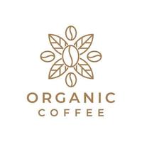 design de logotipo de café orgânico vetor