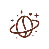 design de logotipo de grãos de café do planeta vetor